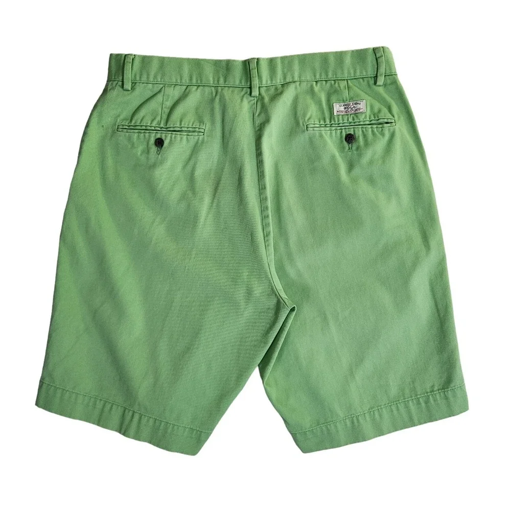 Vintage Polo Ralph Lauren Prospect Chino Shorts Mens Size 33 Green Preppy